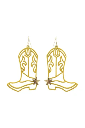 WESTERN COWBOY BOOTS FILIGREE DROP EARRINGS