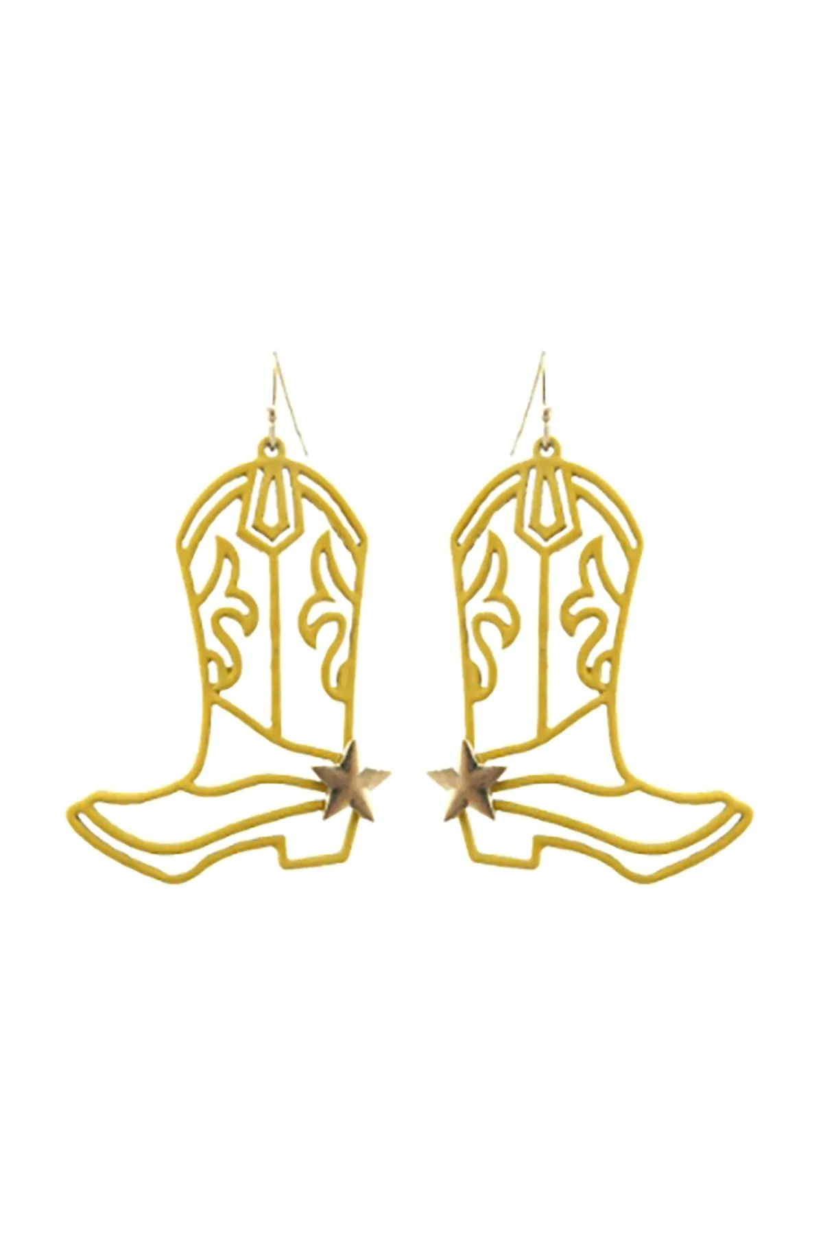 WESTERN COWBOY BOOTS FILIGREE DROP EARRINGS