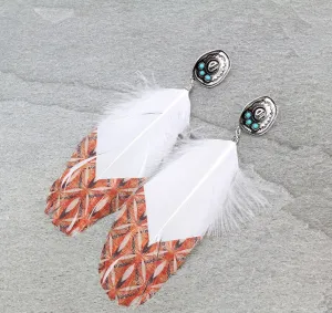 Western cowboy hat Feather earrings