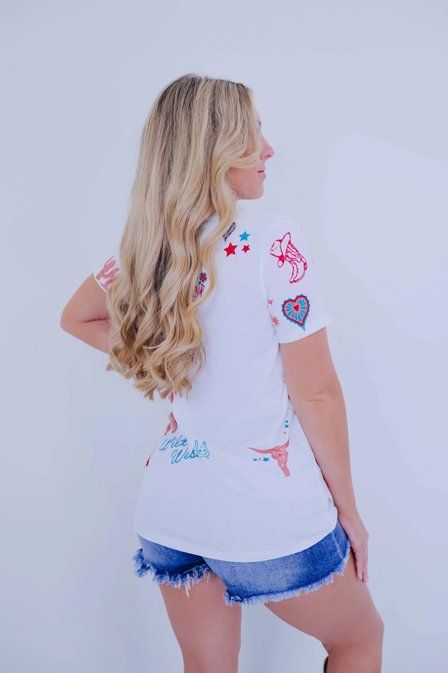 Western Graphics V-Neck Tee