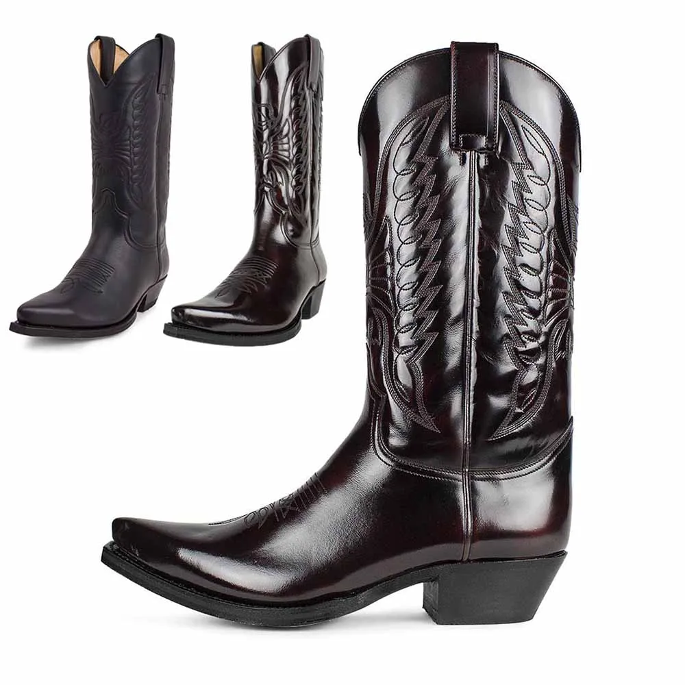 Women's Embroidered Western Boots Cowgirl Boots Mid Calf Cowboy Boots Size 5-14.5