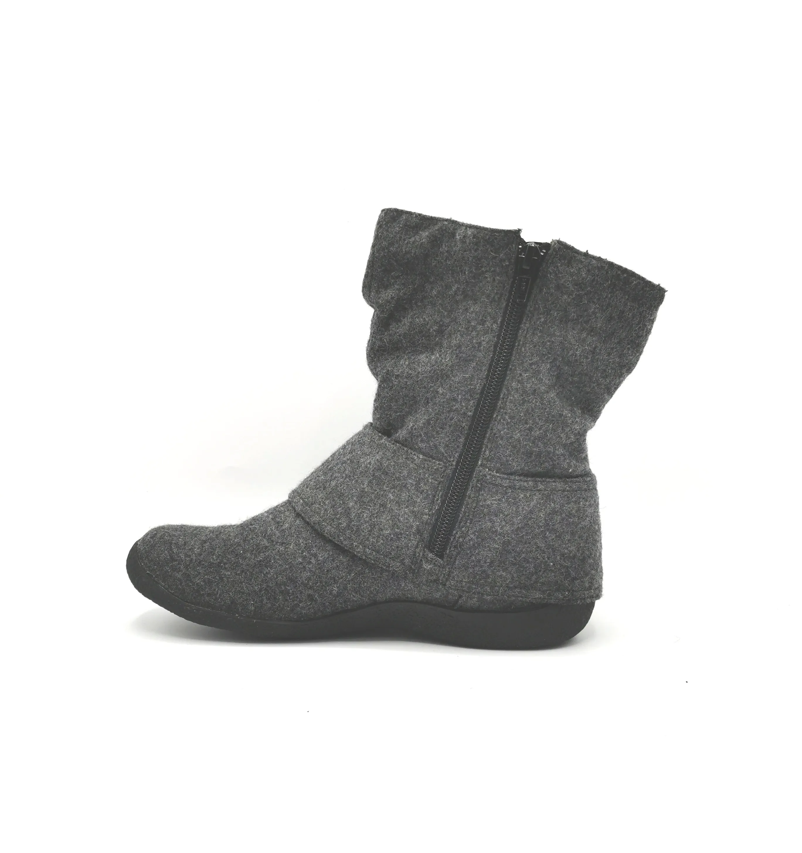 WOMENS SIZE 6 or 7 Narrow - TAXI, Lined Ankle Boots, Grey, Side Buckle EUC B21